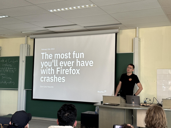 Gian-Carlo is presenting at FOSDEM 2025