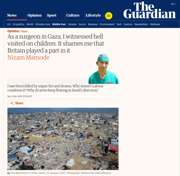 As a surgeon in Gaza, I witnessed hell visited on children. It shames me that Britain played a part in it