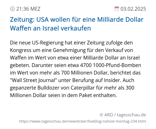 Screenshot eines tagesschau Liveblog Eintrags.