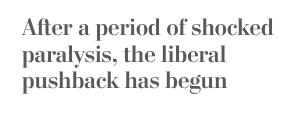 Amid continuing shocked paralysis, the mass media pushback against fascism has still not begun. #BrokenPost