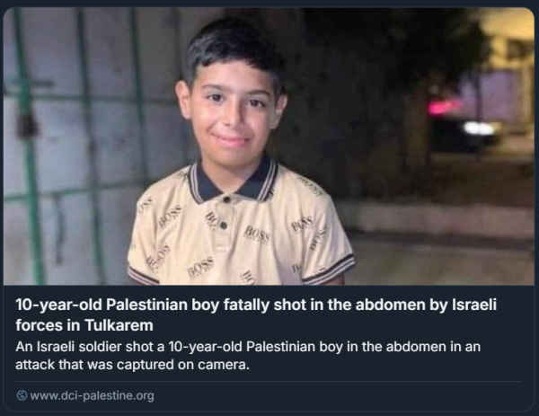 Saddam Hussein Iyad Mohammad Rajab, 10 anni, è stato ucciso da un soldato israeliano durante un'incursione a Tulkarem il 28 gennaio. (Foto: per gentile concessione della famiglia Rajab)