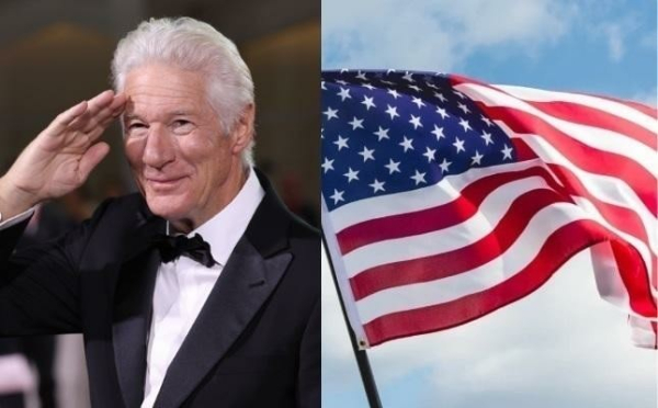 Richard Gere verabschiedet sich aus Amerika nationalflagge