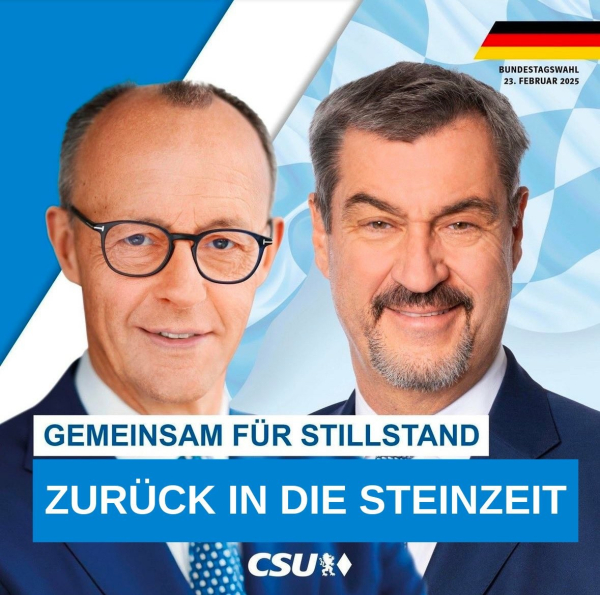 Merz und Söder, gemeinsam für Stillstand zurück in die Steinzeit