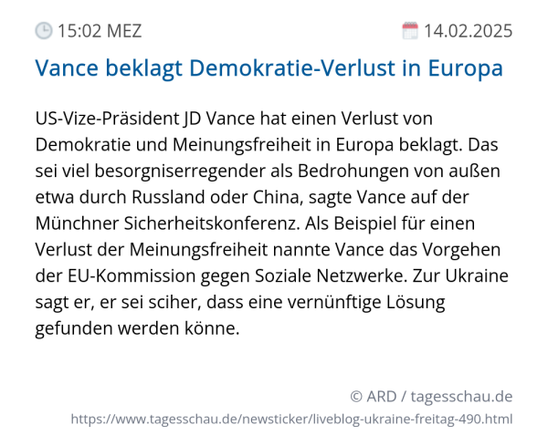 Screenshot eines tagesschau Liveblog Eintrags.