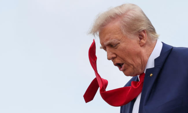 Donald Trump has been called ‘the most lawless president in US history’ by the former labor secretary Robert Reich. Photograph: Kevin Lamarque/Reuters