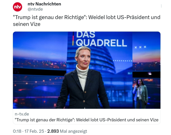 NTV Trump ist genau der Richtige Weidel