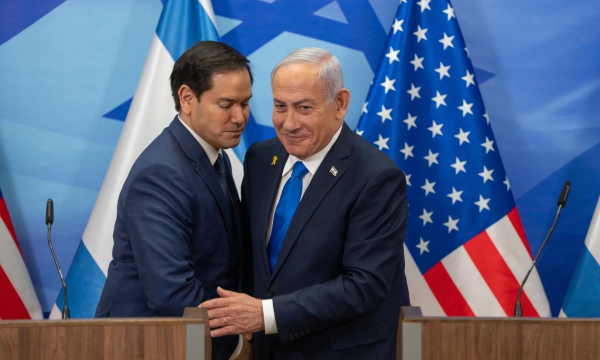 Marco Rubio y Benjamin Netanyahu, reunidos en Jerusalén, el 16 de febrero de 2025. (OHAD ZWIGENBERG / EPA / EFE / Pool)