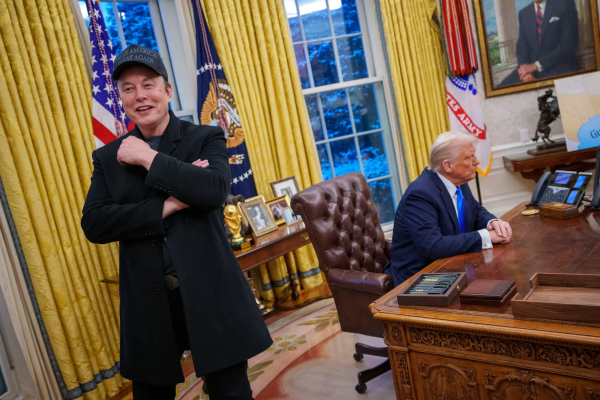 Elon Musk and Donald Trump in the Oval Office on Tuesday. Photograph: Andrew Harnik/Getty Images