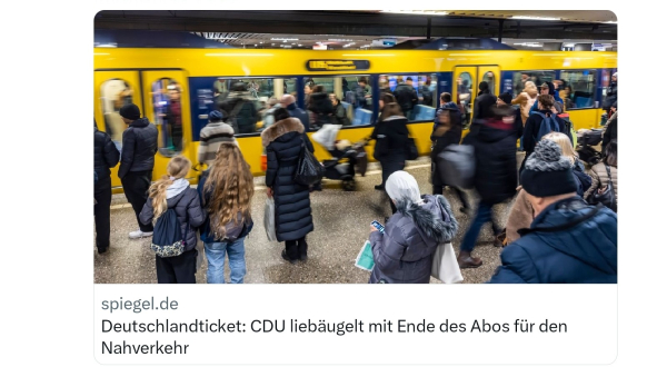 Spiegel der, CDU liebäugelt mit Ende des Abos für den Nahverkehr