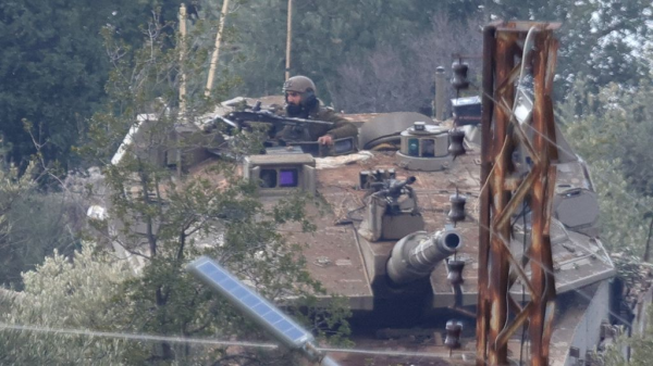 Een Israëlische tank in het zuiden van Libanon