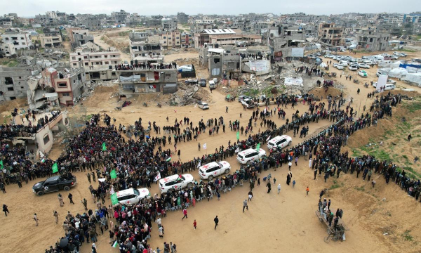 Entrega a Israel de los cuerpos de cuatro secuestrados por Hamás en Gaza. (STRINGER)