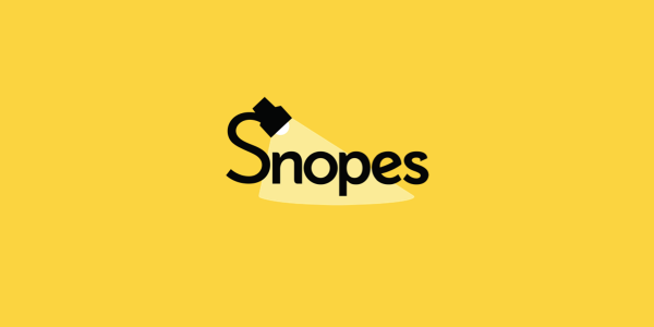 The word Snopes with the first s capitalized and stylized as a lamp shining light on the rest of the letters.