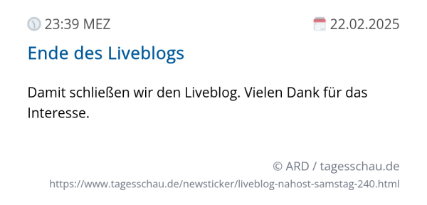 Screenshot eines tagesschau Liveblog Eintrags.