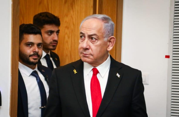 
Israeli Prime Minister Benjamin Netanyahu arrives to the courtroom at the Distrcit court in Tel Aviv, before the start of his testimony in the trial against him, February 17, 2025.
(photo credit: Gideon Markowicz/POOL)
