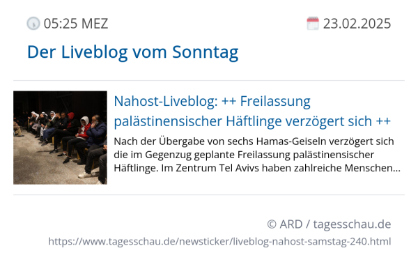 Screenshot eines tagesschau Liveblog Eintrags.