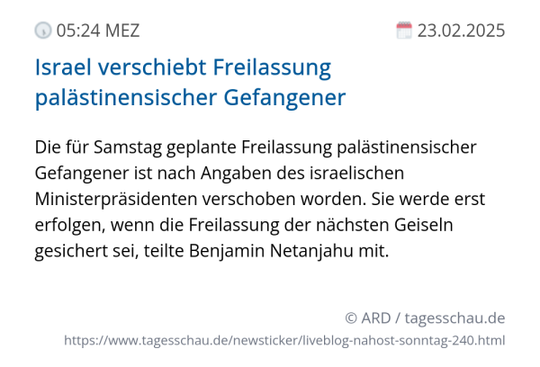 Screenshot eines tagesschau Liveblog Eintrags.