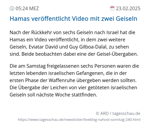 Screenshot eines tagesschau Liveblog Eintrags.