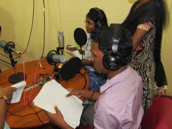 Radio production training in Jaffna, Sri Lanka. Image by David Brewer of Media Helping Media