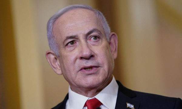 Benjamin Netanyahu, el 7 de febrero 2025, durante su visita a la Cámara de Representantes de EEUU. (NATHAN HOWARD / Reuters)