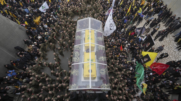 Nasrallah: Thousands attend the funeral of Hezbollah leader