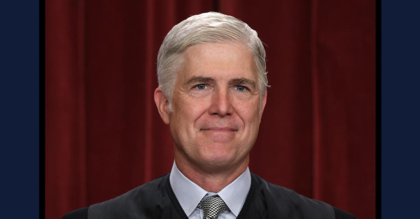 Justice Neil Gorsuch poses for an official portrait in the East Conference Room of the Supreme Court building on October 7, 2022 in Washington, D.C. (Photo by Alex Wong/Getty Images.)