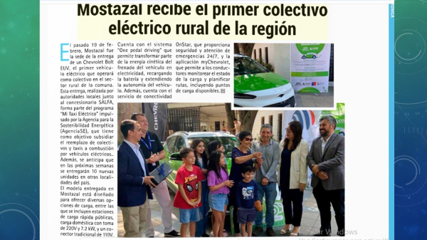 Mostazal recibe el primer colectivo electrico rural de la región