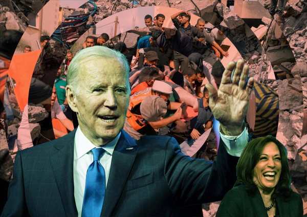 biden and Harris against a backdrop of genocidal destruction in Gaza