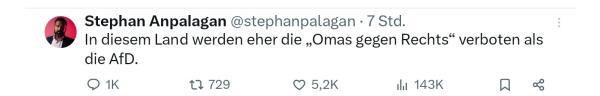 Stephan Anpalagan, in diesem Land werden eher die Omas gegen Rechts verboten als die AFD