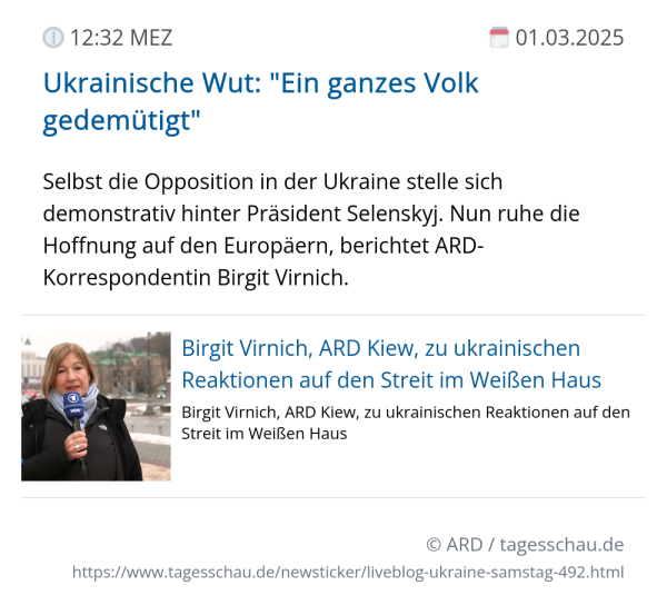 Screenshot eines tagesschau Liveblog Eintrags.