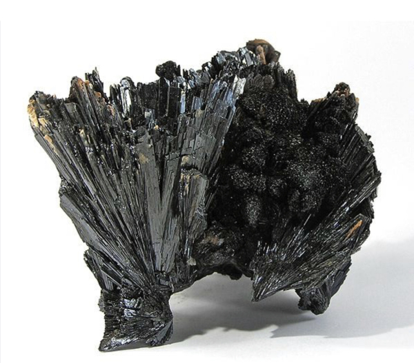 Goethite sprays of lustrous crystals - here, to almost 4 cm in length. From Wikipedia