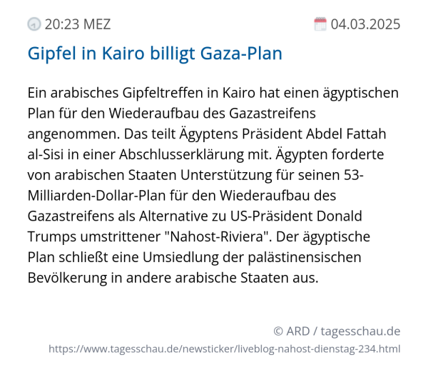 Screenshot eines tagesschau Liveblog Eintrags.