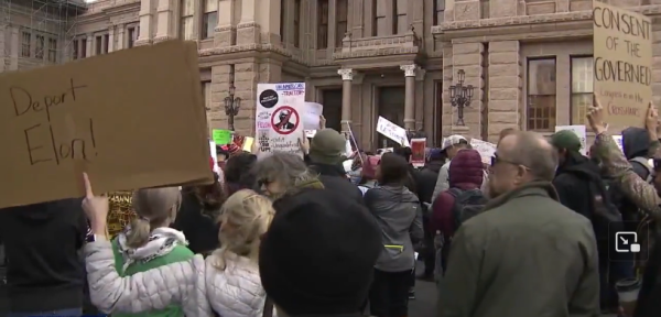 Protesters marching through Austin