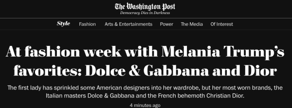 At fashion week with Melania Trump’s favorites: Dolce & Gabbana and Dior