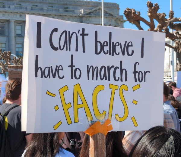 Poster: I can't believe I have to march for facts!