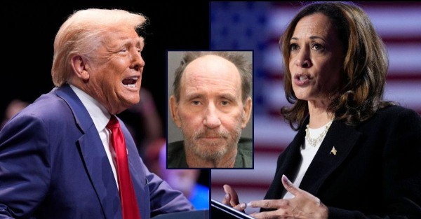 Left: Republican presidential nominee former President Donald Trump speaks about the tax code and manufacturing at the Johnny Mercer Theatre Civic Center, Tuesday, Sept. 24, 2024, in Savannah, Ga. (AP Photo/Evan Vucci). Right: Democratic presidential nominee Vice President Kamala Harris speaks during a campaign rally at Bojangles Coliseum, in Charlotte, N.C., Thursday, Sept. 12, 2024 (AP Photo/Jacquelyn Martin). Inset: Franklin Jarrell (Jacksonville Sheriff’s Office).