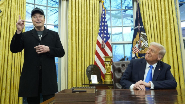 Elon Musk and Donald Trump in the Oval Office