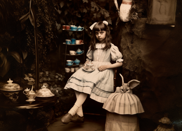 Midjourney: Alice Liddell as Alice in Wonderland